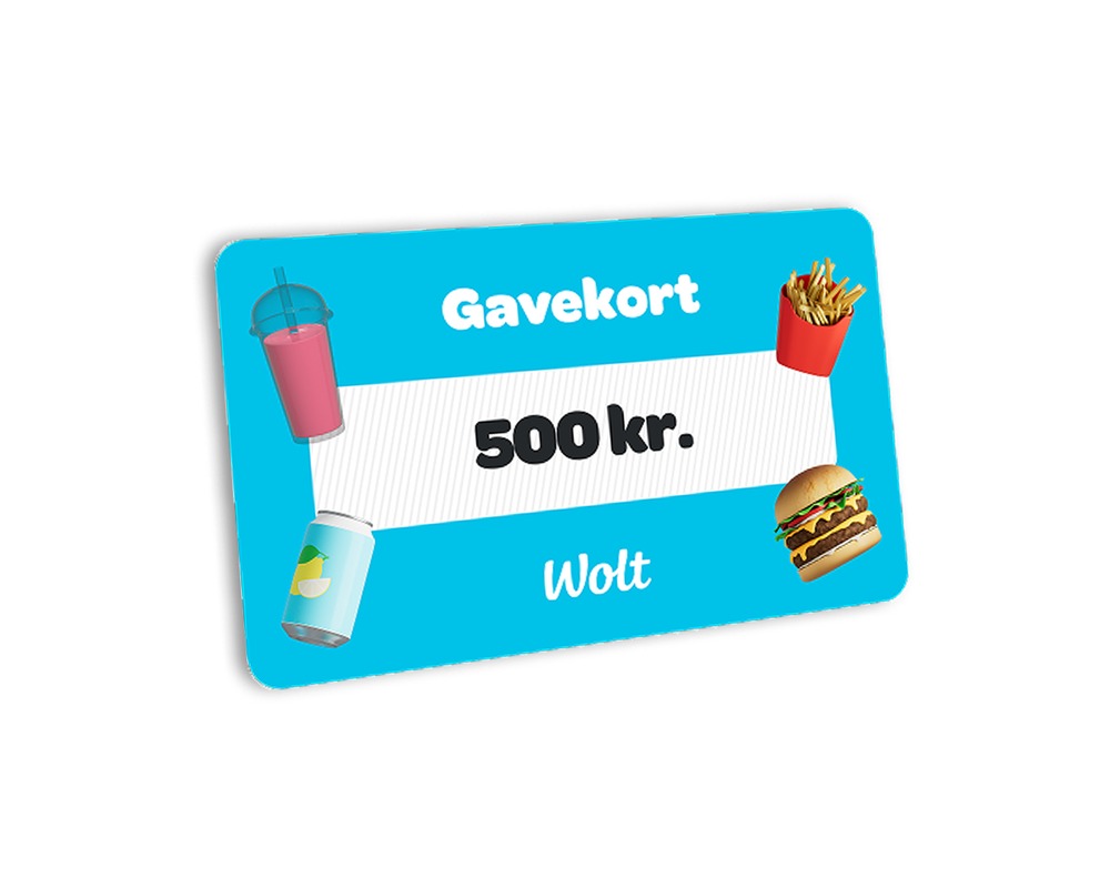 Wolt gavekort 500 kr.